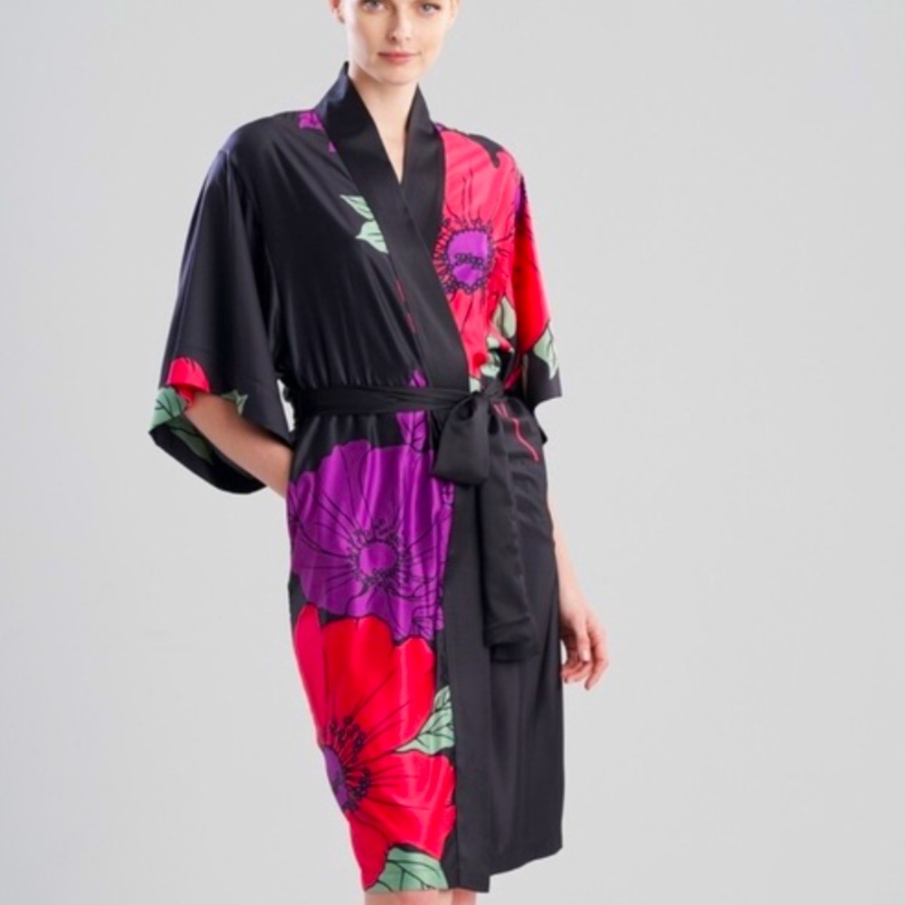 Natori Exotica Wrap P74041 – Medium – NWT – Luxury Silk Blend Robe Kimono Style